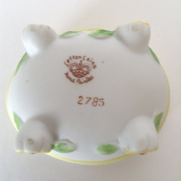 Vintage Lefton China Bunny Easter Egg Lidded Trinket Box Dish Hand Painted - Picture 7 of 8